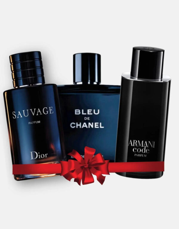 Exklusives 3er Parfum-Set – Sauvage Parfum von Dior, Bleu de Chanel & Armani Code von Giorgio Armani [100 ml]